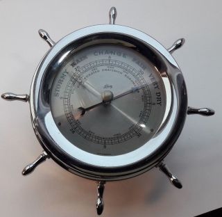 Vintage Ship Wheel Barometer - Chrome Case By Schatz West Germany