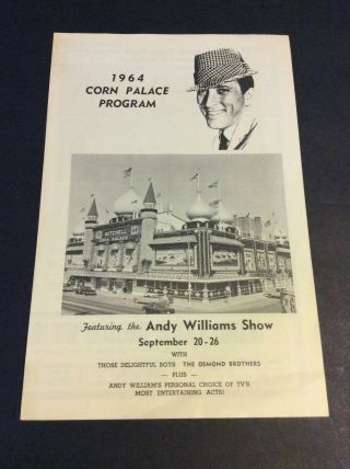 1964 The Corn Palace Program Mitchell,  South Dakota Andy Williams Show