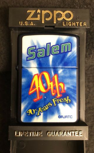 Salem Cigarette Zippo Lighter In Case 40th Anniversary Collectible In Case