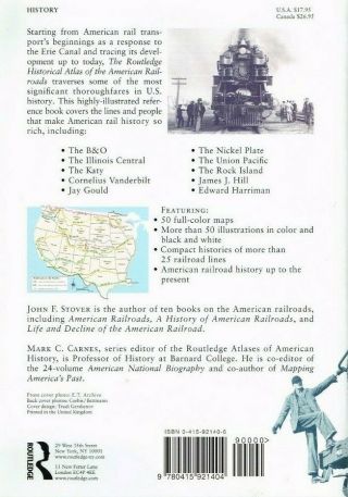 ' ROUTLEDGE HISTORICAL ATLAS OF AMERICAN RAILROADS ' - PRE - OWNED 2