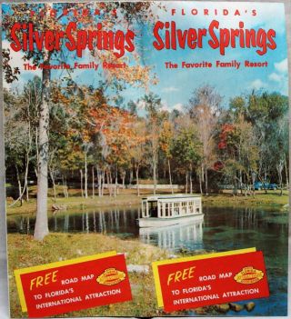 Silver Springs Florida Souvenir Advertising Brochure Road Map 1955 Vintage