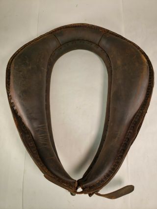 Antique Vintage Leather Horse Mule Ox Collar Harness Yoke Decor Western Cabin 5