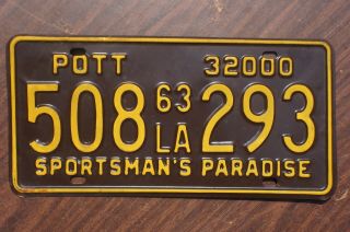 1963 Louisiana POT License Plate 420 - 2