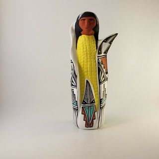 Vintage Native American Pottery Corn Maiden Figurine