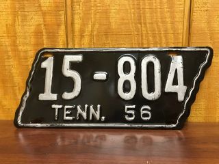 1956 Tennessee Tn License Plate Tag 15 - 804 Robertson County