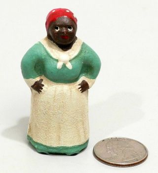 Aunt Jemima Cast Iron Hand - Painted Miniature Figurine Black Americana 2 - 3/8 "