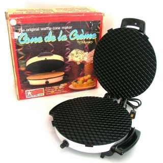 Vintage Large 8 " Waffle Cone Maker By Munsey Cone De La Crème Nonstick