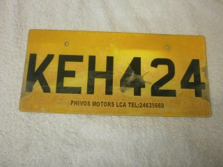 Cyprus Larnaca 1990s Rare Rear Keh 424 License Plate