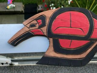 Northwest Coast Native Art Flying Raven plaque carving 2