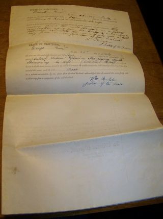 1854 ANTIQUE SCRIBA NY LAND DEED LEGAL DOCUMENT LABAR MAUCOARRING & SARDIUS DYKE 2
