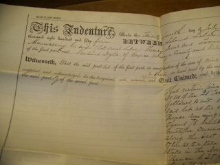 1854 ANTIQUE SCRIBA NY LAND DEED LEGAL DOCUMENT LABAR MAUCOARRING & SARDIUS DYKE 4