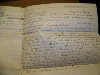 1854 ANTIQUE SCRIBA NY LAND DEED LEGAL DOCUMENT LABAR MAUCOARRING & SARDIUS DYKE 5