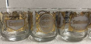 Twa Airlines " Destination " Highball Glasses,  Set Of 7,  Vintage,  Minty,  Only 3 X 3