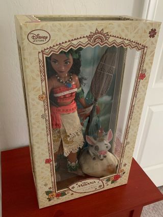 Disney Store Limited Edition Le 17 " Inch In Doll Moana Pua Hei - Hei Collector