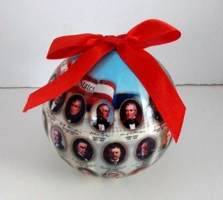 The Presidents Of The United States Paper Mache Christmas Ball Ornaments Rare