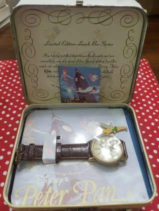 Disney Lunch Box Series Peter Pan Fossil Watch & Tinkerbell Pin Le 634/1000
