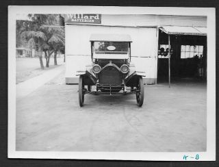 1950 Photo,  1906 Hupmobile Sitting Outside A Business In Fullerton,  Ca.
