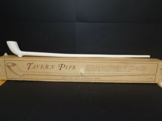 Vintage 18 " Clay Tavern Pipe By Williamsburg Pottery Lightfoot Virginia W/ Box