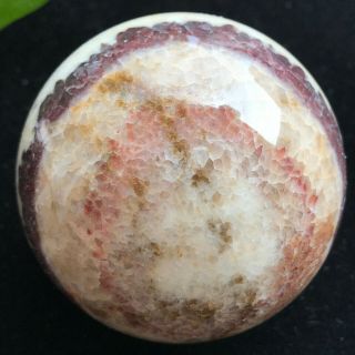 Natural Rhodochrosite Quartz Crystal Ball Polished Specimen Reiki Heal 324g B400