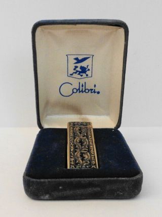 Vintage Colobri Gold/Black Cigarette Lighter Made in Japan 2