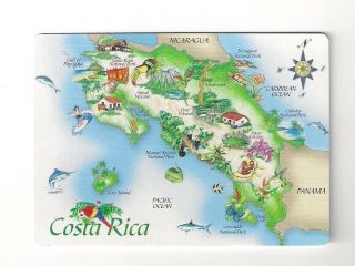 Poker Size Deck Souvenir Playing Cards From Central America,  Costa Rica,  Map