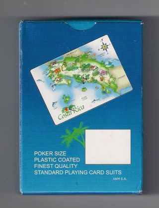 poker size deck souvenir playing cards from Central America,  Costa Rica,  map 4