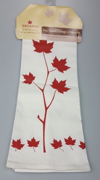 Oscardo Canada Maple Leaf Tea Towel Made In Canada