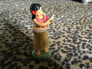Vintage Hawaiian Hula Dancer Girl Bobble Aloha Nodder Chalkware Japan Tiki