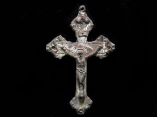 Antique 1800’s Brass Cross Crucifix,  As Found
