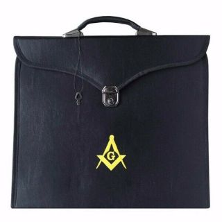 Masonic Regalia Mm/wm Apron Case Master Mason Embroidered Square Compass & G