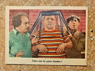 1959 Fleer Three Stooges Card 75 " Take Me To Your Leader " See Scan