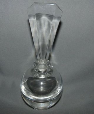 Crystal Glass Perfume Bottle With Stopper Art Deco Vintage