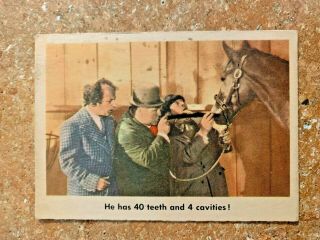 1959 Fleer Three Stooges Card 66 " He Had 40 Teeth And 4 Cavities " See Scan