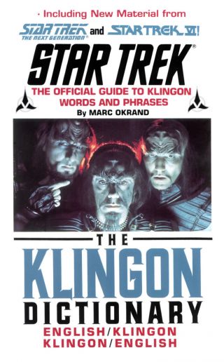 Star Trek The Klingon Dictionary Trade Paperback Book,  Pocket Unread