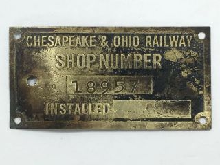 C.  & O.  Chesapeake And Ohio Railway Plate Tag Badge Brass