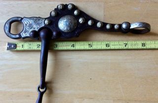 Western Silver Mounted Cowboy Snaffle Bit with Conchos,  Copper Inlay Mouth 3