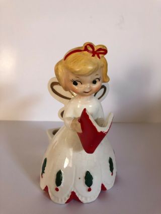 Vintage Holt Howard Angel Christmas Candle Holder Ceramic Japan