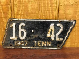1947 Tennessee Tn Wilson County License Plate Tag 16 - 42