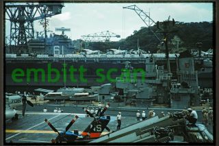 Slide,  Navy Aircraft Carrier Uss Ranger (cva - 61) At Yokosuka Japan 1961