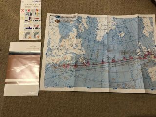 Air France Concorde Safety Card,  Booklet & Map Poster May 93 55s Flight