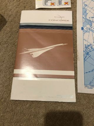 Air France CONCORDE Safety Card,  Booklet & Map Poster May 93 55S Flight 3