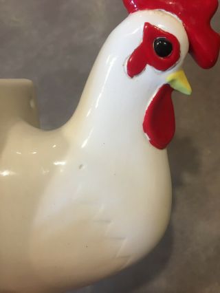 Vintage Ceramic Rooster Chicken Kitchen Hand Towel Holder Wall Hanger Mold 6