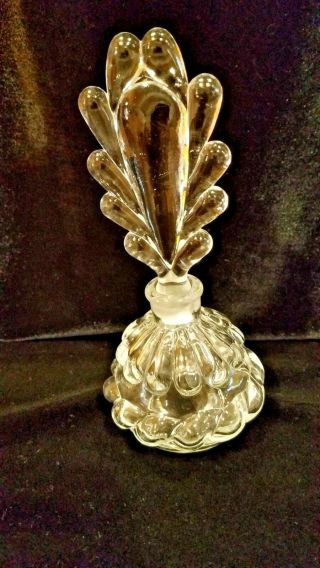 Vintage 1920s Art Deco Perfume Bottle Solid Glass Stopper Vanity Collectible