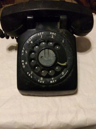 Vintage Black Western Electric Retro Rotary Dial Telephone Tabletop Bell.  1946