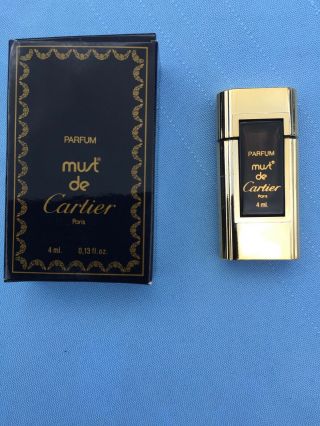 Vintage Must De Cartier Parfum Splash Miniature Mini 4 Ml Full