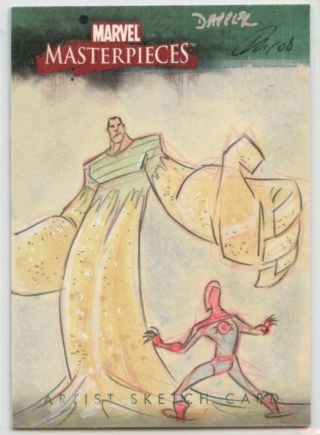2008 Marvel Masterpieces 3 Sketch Card - Dan Schoening - Spider - Man Vs Sandman