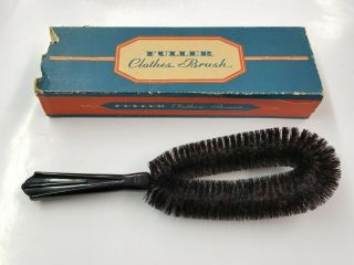 Vintage Fuller Clothes Brush No 512 Black Hard Bristles With Box