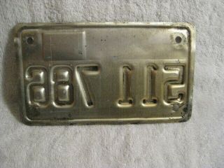 1986 Illinois Motorcycle license plate Land of Lincoln 511 786 2