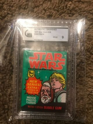 1977 Topps Star Wars Series 4 Wax Pack Gem Gai 9.  5