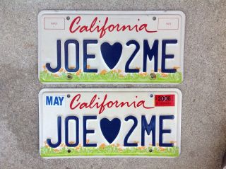 (2) - Matching Pair California - " Kids " - Vanity License Plates